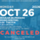 CANCELED – October 26, 2026 Regular Board Meeting